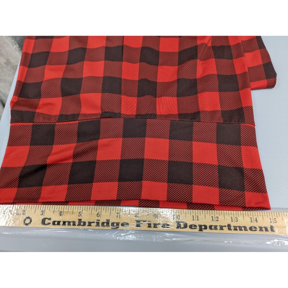 Red Buffalo Plaid Print Womens Maternity Medium Leggings Casual Comfy Stretch - Picture 4 of 7